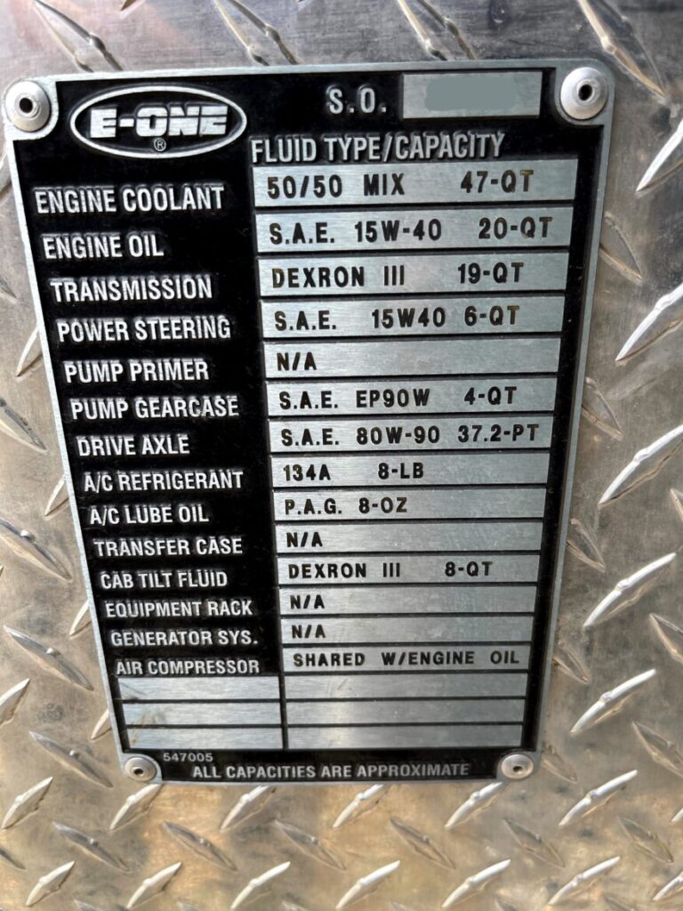 2000 E-One Pumper #716248