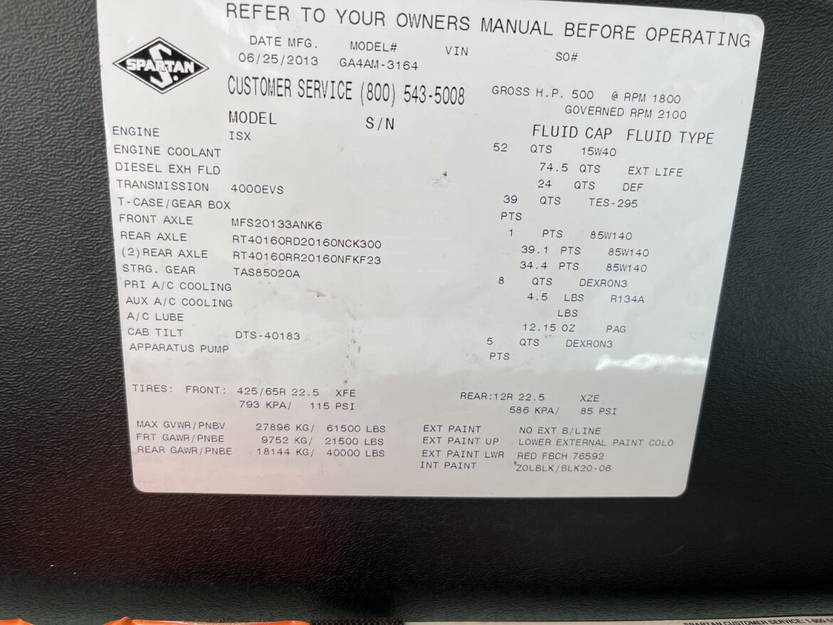 2013 Spartan Alexis Pumper #716254