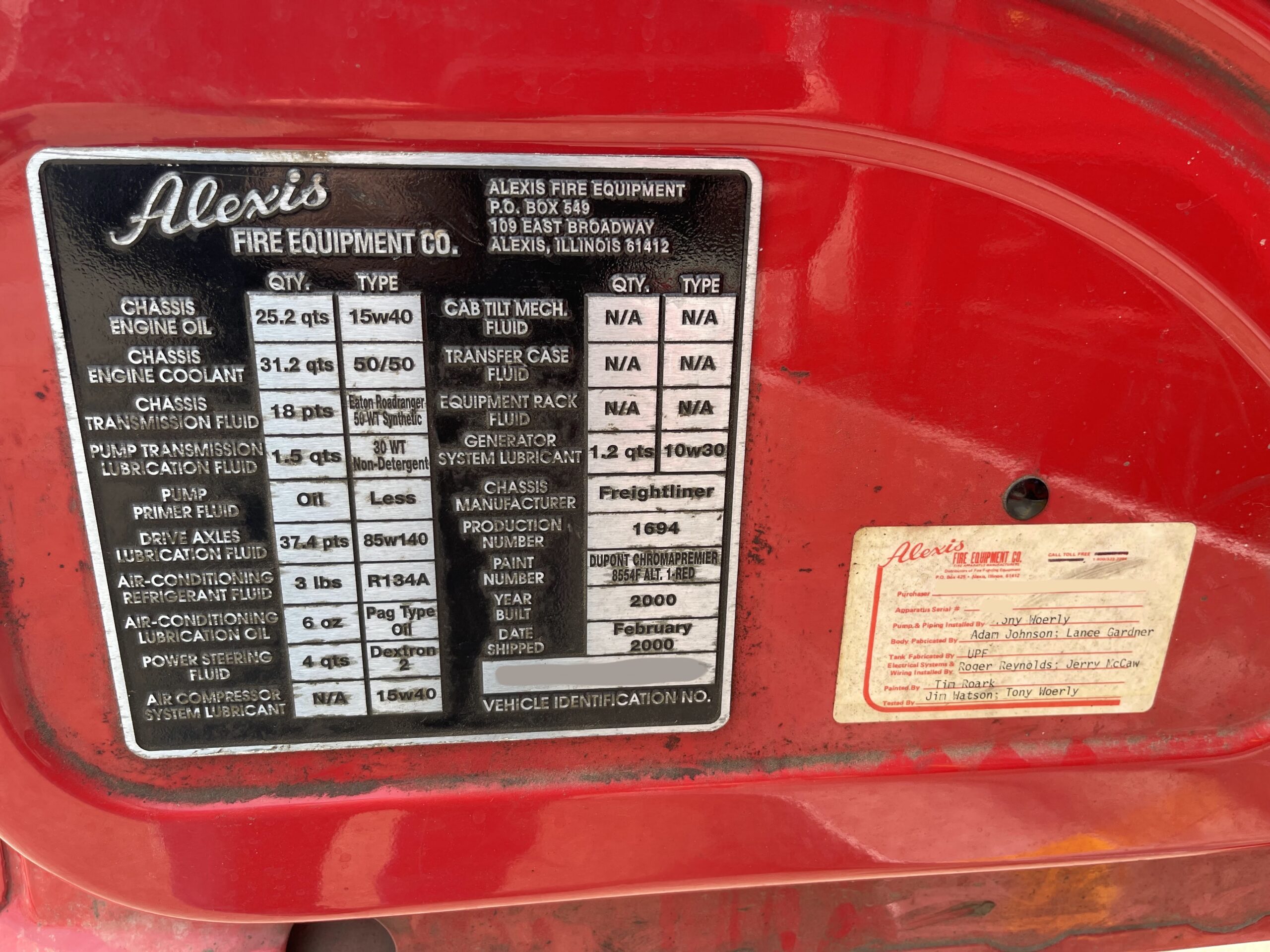 2000 Freightliner Alexis Pumper Tanker #716280