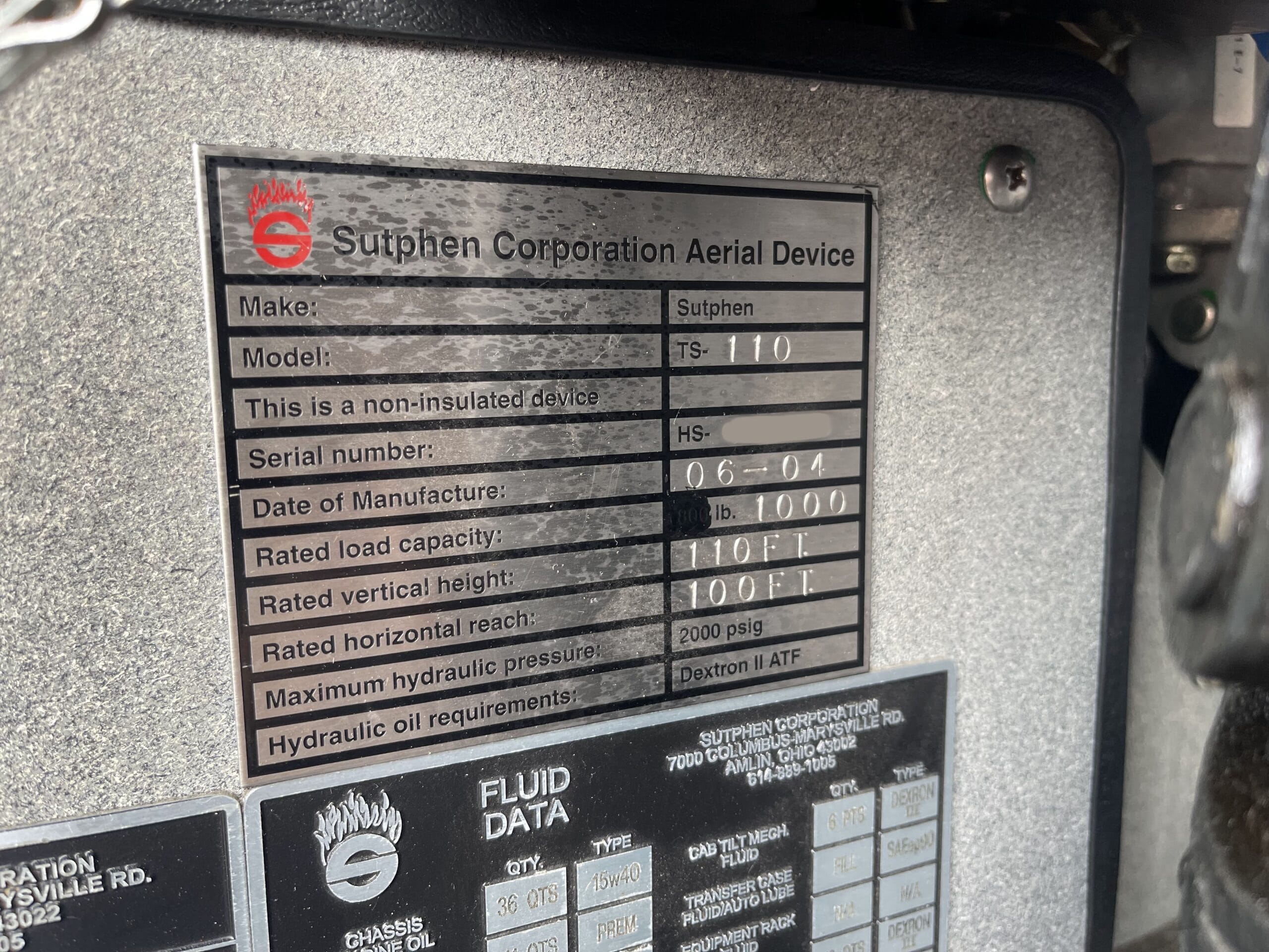 2004 Sutphen 110′ Platform #716296