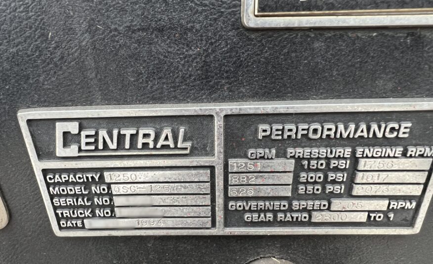 1994 International Central Pumper #716320