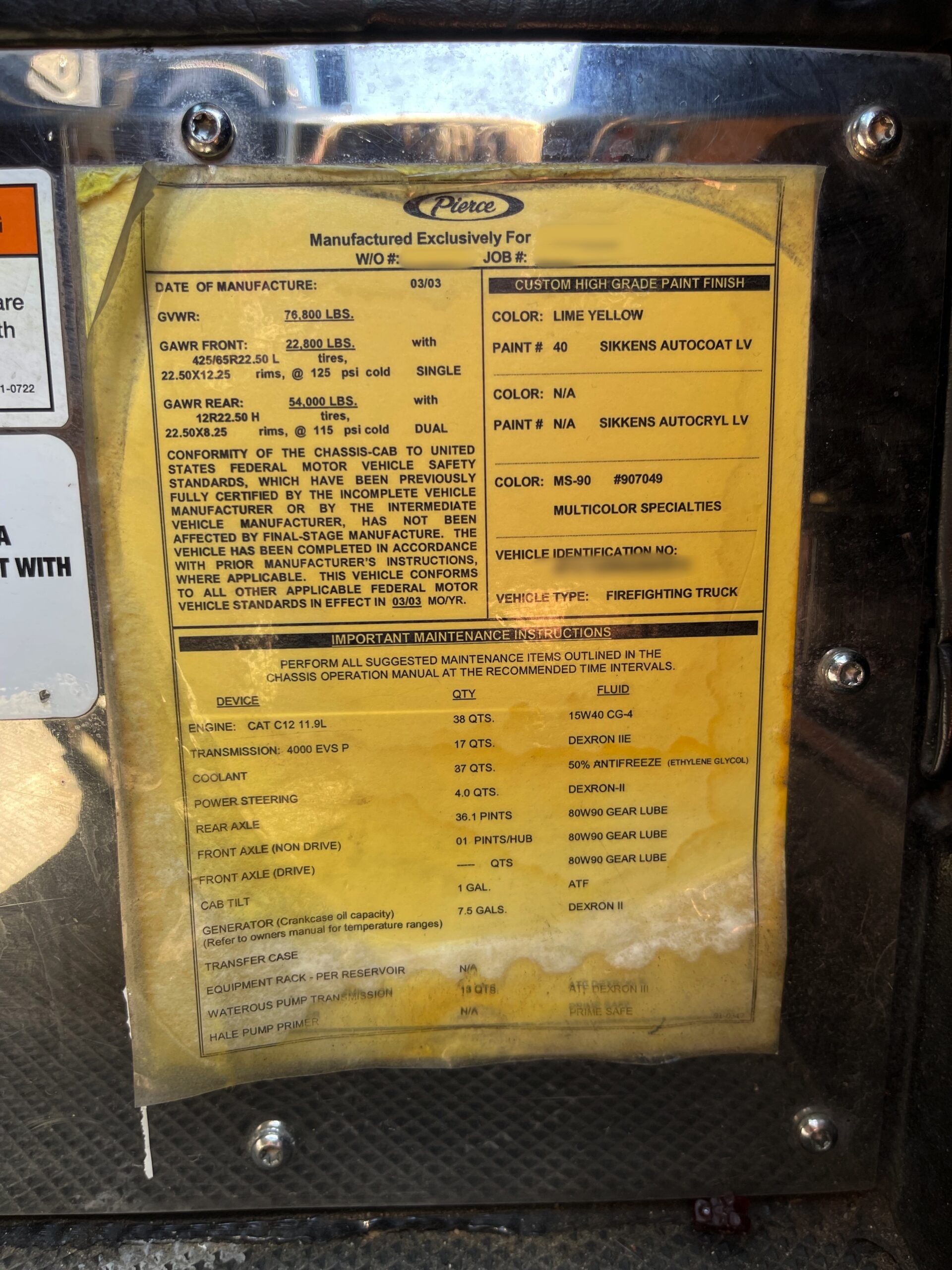 2003 Pierce 100′ Tower #716336
